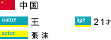王 21歳(中国人) 張 沫