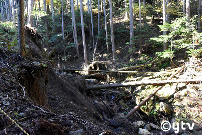 豪雨による災害状況の一部見学と現状説明
