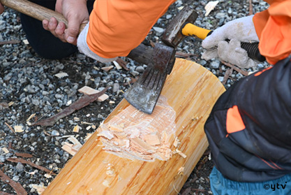 「丸太ベンチ」作成