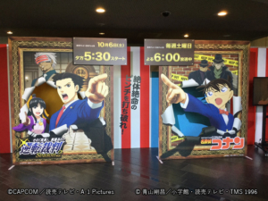 YTV本社ロビーの展示、「逆転裁判」「名探偵コナン」新ビジュアル