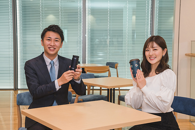 マイボトル持参の様子