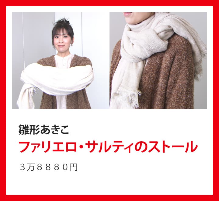 雛形あきこ：ファリエロ・サルティのストール ３万８８８０円