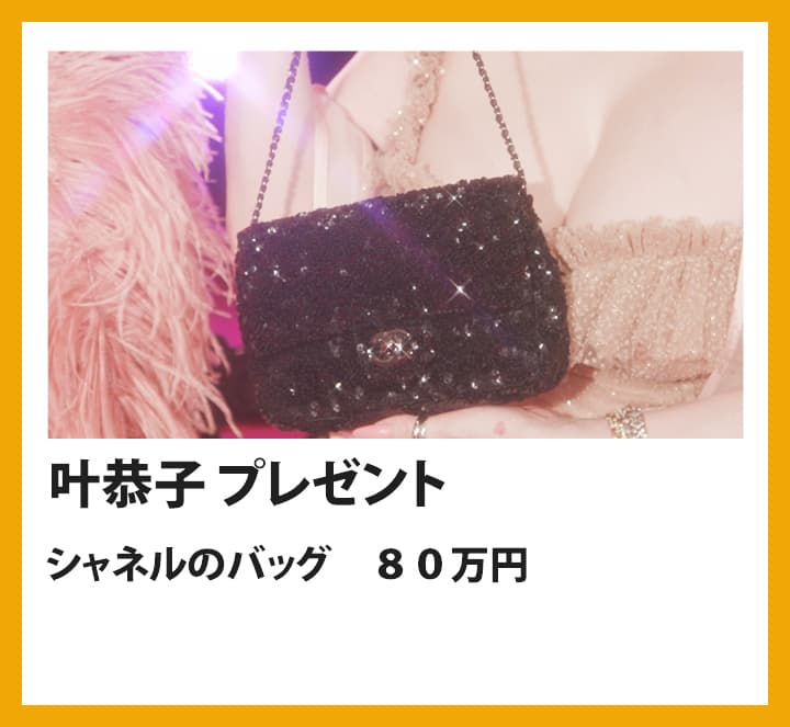 叶姉妹(叶美香) ：シャネルのバッグ　８０万円