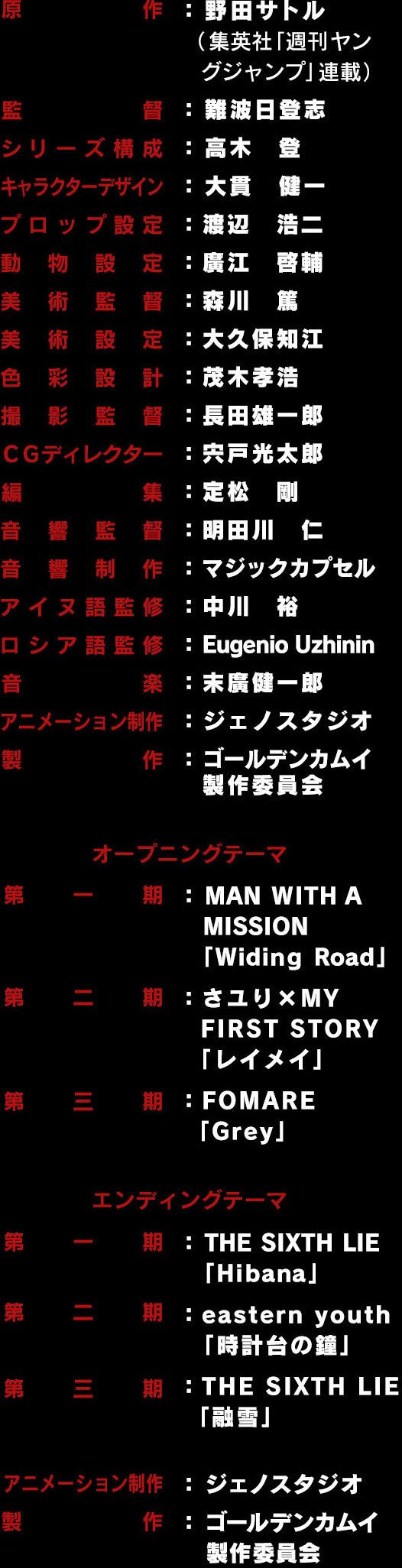 ゴールデンカムイ 読売テレビ