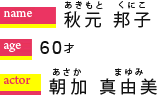 秋元邦子/60才/朝加真由美