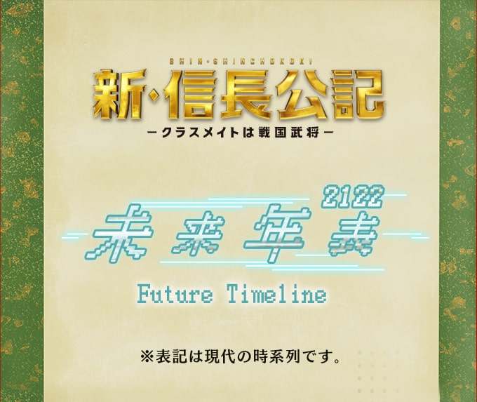 新・信長公記 未来年表 ※表記は現代の時系列です。